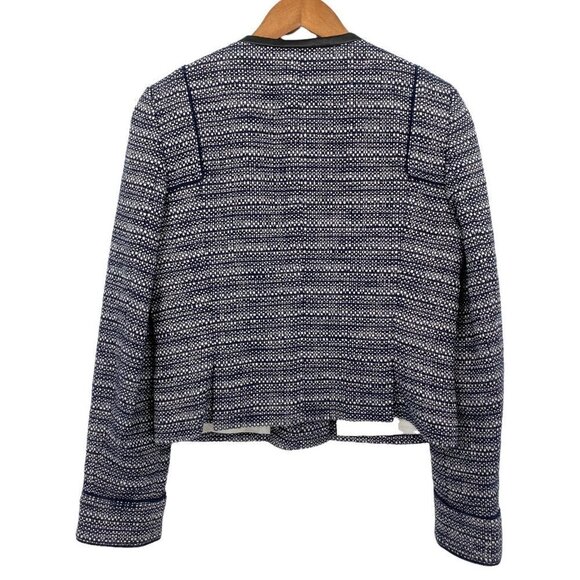 BOSS Hugo Boss Womens Tweed Linen Blend Cropped Blazer Jacket 8 Business Casual - Picture 2 of 9